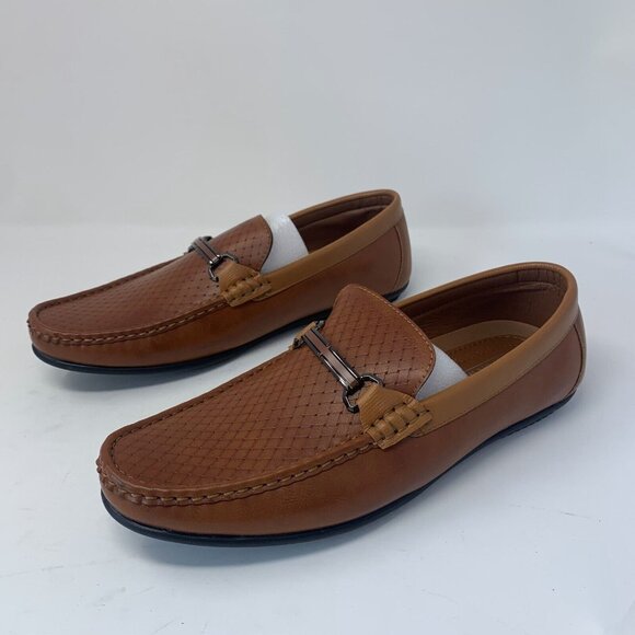 Aston Marc Step-01 Embossed Driving Loafers Men's 10.5M‎ Tan Slip-on Shoes S0693 - Picture 4 of 12